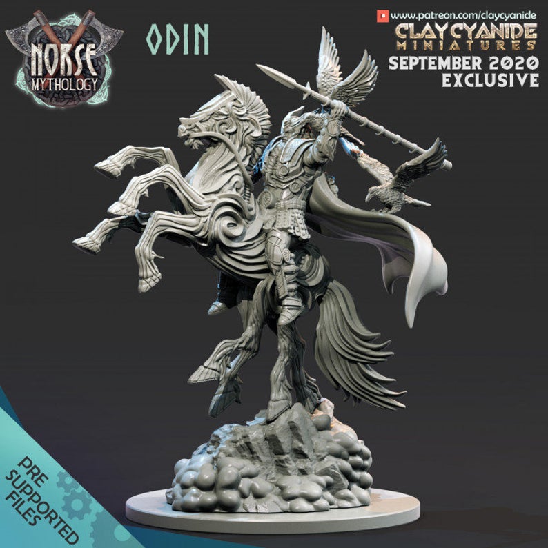 Göttervater Odin aus dem Nordische Mythologie Set von Clay Cyanide Min –  LuxurInk Games