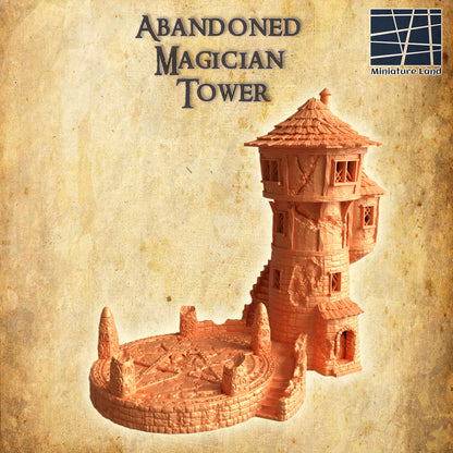 verlassener Magierturm mit Zubehör Mittelalter 3D Terrain Gebäude DnD RPG Tabletop