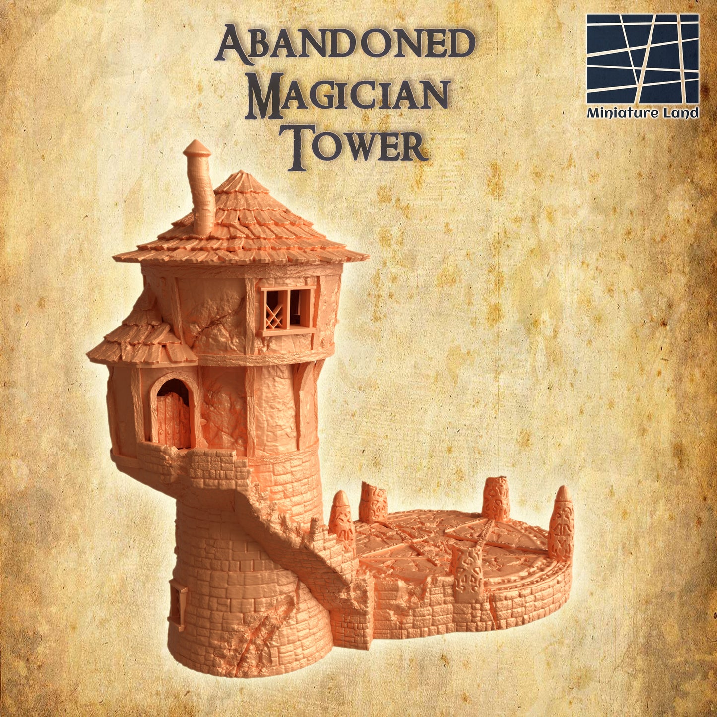 Tower House Medieval 3D Terrain Building Miniature Land DnD RPG Tabletop