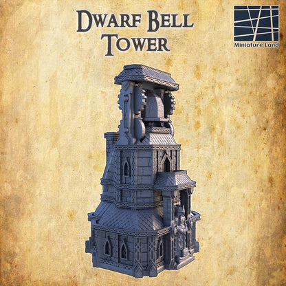 Zwergen Glockenturm Mittelalter 3D Terrain Gebäude DnD RPG Tabletop