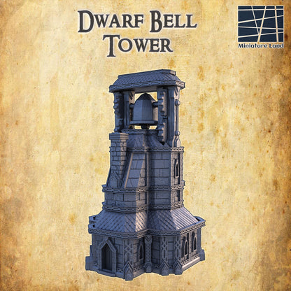 Zwergen Glockenturm Mittelalter 3D Terrain Gebäude DnD RPG Tabletop