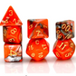 Orange and Silver RPG Dice Set