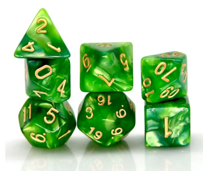 Grass Green and Dark Green RPG Dice Set