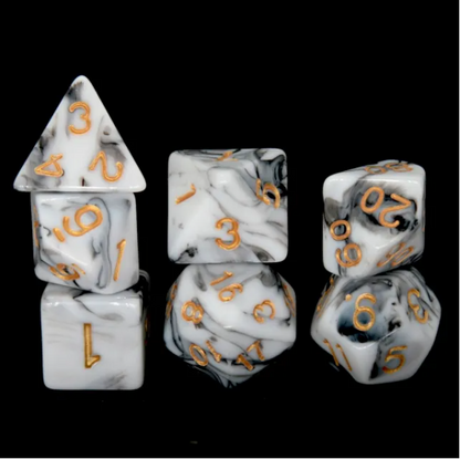 Black and White RPG Dice Set