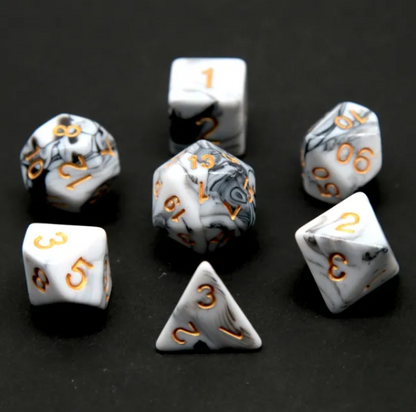 Black and White RPG Dice Set