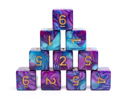 Blau&Pink Blend Color D6 Dice Set