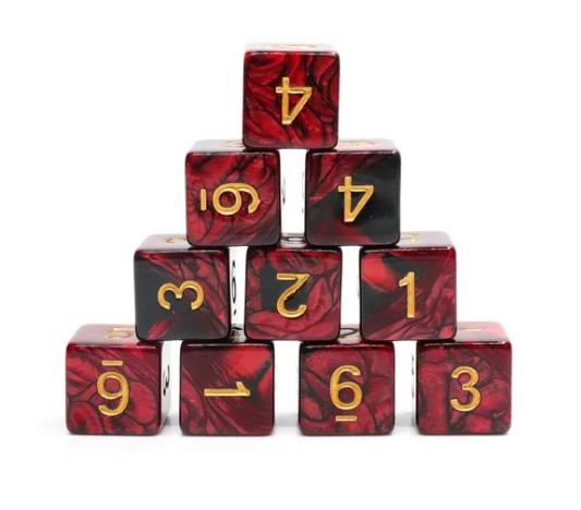 Rot&Schwarz Blend Color D6 Dice Set