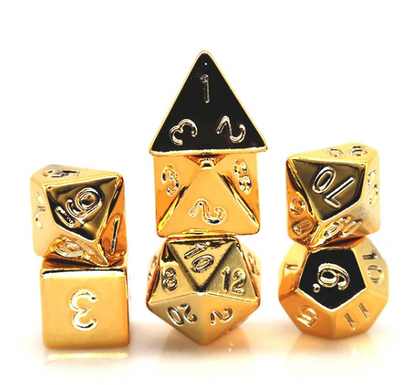 Golden Electroplating RPG Dice Set