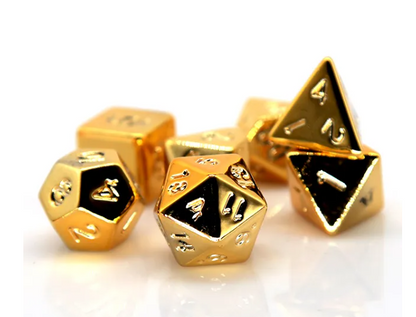 Golden Electroplating RPG Dice Set