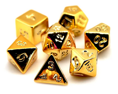 Golden Electroplating RPG Dice Set