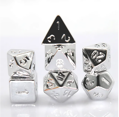 Silver Electroplating RPG Dice Set