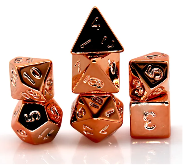 Champagne Electroplating RPG Dice Set