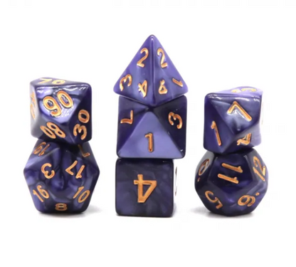 Purple Satin RPG Dice Set