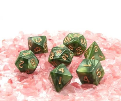 Dark Green Gras RPG Dice Set