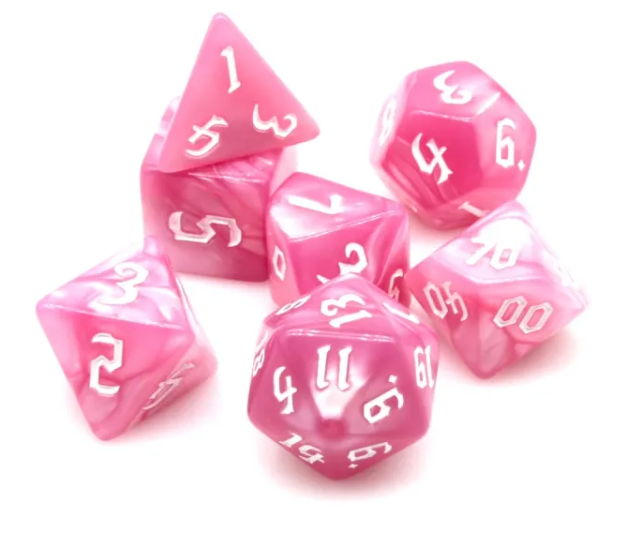 Peach Pearl RPG Dice Set