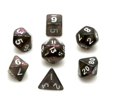 Small Brown Aurora Glitter Dice RPG Dice Set