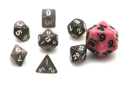 Small Brown Aurora Glitter Dice RPG Dice Set