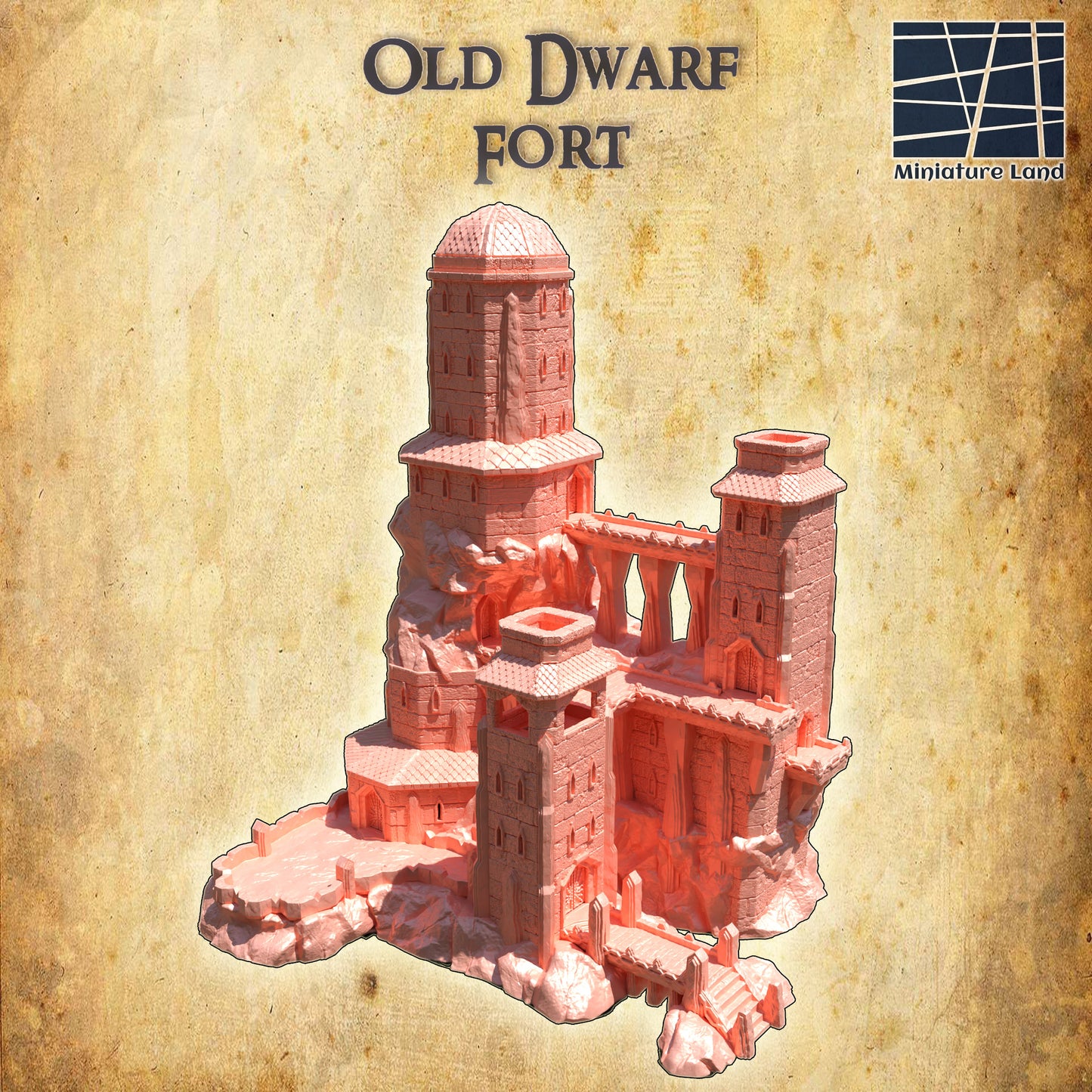 Tower House Medieval 3D Terrain Building Miniature Land DnD RPG Tabletop