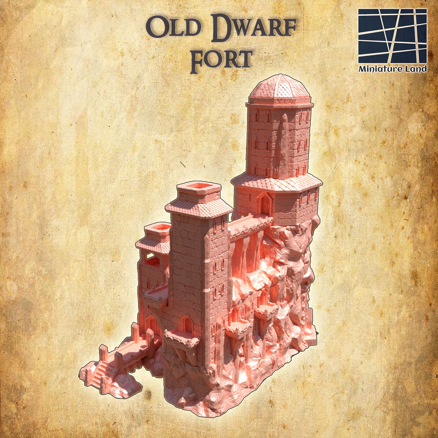 Tower House Medieval 3D Terrain Building Miniature Land DnD RPG Tabletop