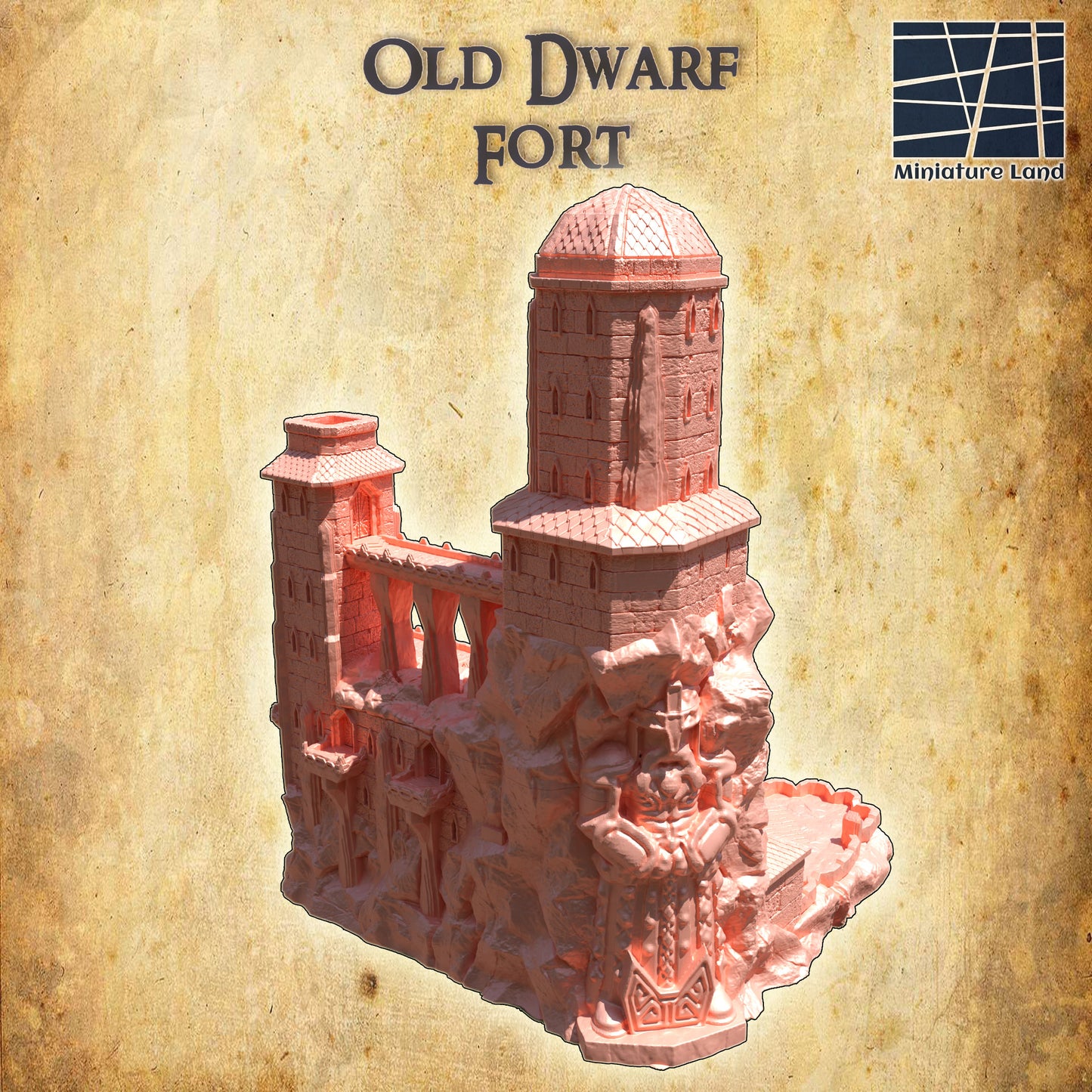 Tower House Medieval 3D Terrain Building Miniature Land DnD RPG Tabletop