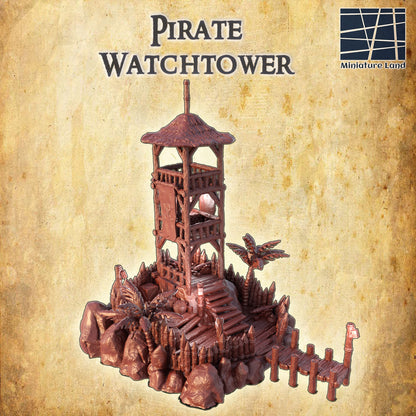 Piraten Wachturm mit Zubehör Mittelalter 3D Terrain Gebäude DnD RPG Tabletop