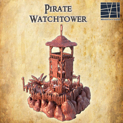 Piraten Wachturm mit Zubehör Mittelalter 3D Terrain Gebäude DnD RPG Tabletop