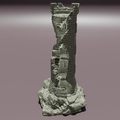 Ruine Beobachtungsturm Mittelalter 3D Terrain Gebäude DnD RPG Tabletop