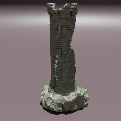 Ruine Beobachtungsturm Mittelalter 3D Terrain Gebäude DnD RPG Tabletop