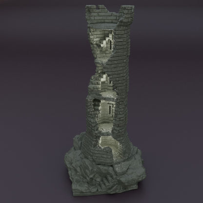 Ruine Beobachtungsturm Mittelalter 3D Terrain Gebäude DnD RPG Tabletop