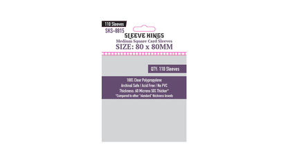 Sleeve Kings Kartenhüllen 8815 Medium Square Card Sleeves (80x80mm) - 110 Pack, 60 Microns