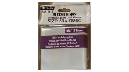 Sleeve Kings Kartenhüllen 8815 Medium Square Card Sleeves (80x80mm) - 110 Pack, 60 Microns