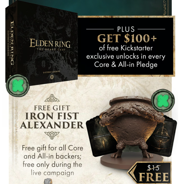 Elden Ring: The Board Game Core Pledge + Stretch Goals + KS Exclusives Englisch