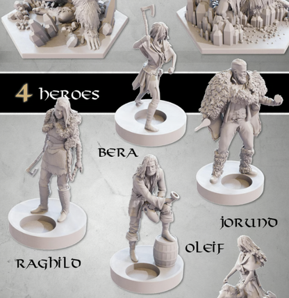 The Battle for Thor's Cliff + Miniaturen englisch+deutsch Kickstarter + exclusives