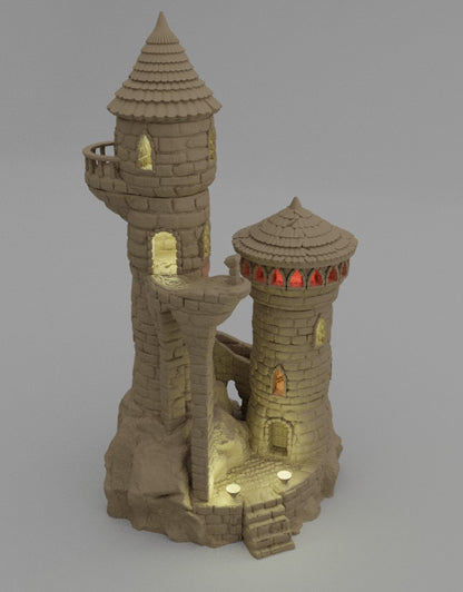 Kleiner Magierturm Mittelalter 3D Terrain Gebäude DnD RPG Tabletop