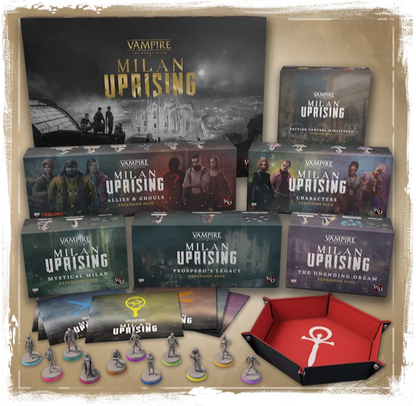 Vampire: The Masquerade - Milan Uprising All-In Upising Pledge + Stretch Goals + GF Exclusives Englisch, Deutsch, Französisch, Italienisch, Spanisch