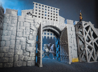 City walls and gate City of Tarok for RPGs, board games, painters and collectors