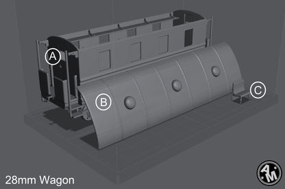 WW1 Lokomotive mit Kohlentender und Wagon