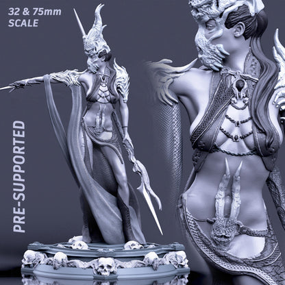 Boneflesh Necro Priestess Fantasy Printomancer 3d