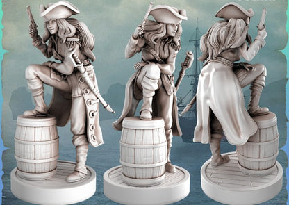 Kate Pirate Girls Ravi DnD Dungeons and Dragons Tabletop Wargame Miniature RPG NPC 3D