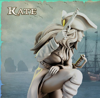 Kate Pirate Girls Ravi DnD Dungeons and Dragons Tabletop Wargame Miniature RPG NPC 3D