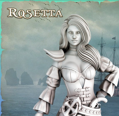 Rosetta Pirate Girls Ravi DnD Dungeons and Dragons Tabletop Wargame Miniature RPG NPC 3D