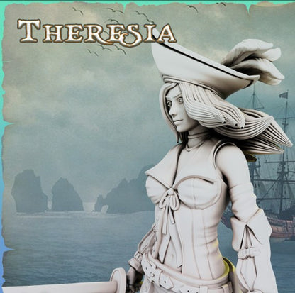 Theresia Pirate Girls Ravi DnD Dungeons and Dragons Tabletop Wargame Miniature RPG NPC 3D