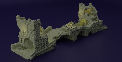 Abandoned Schutzbrücke/ Guard Bridge Ruin Medieval 3D Terrain Building Miniature Land DnD RPG Tabletop