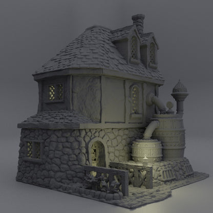 Alchemisten Haus Mittelalter 3D Terrain Gebäude Miniature Land DnD RPG Tabletop