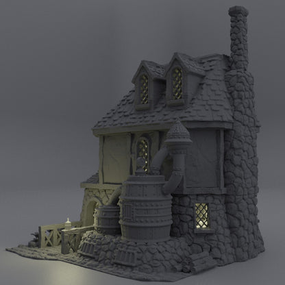 Alchemisten Haus Mittelalter 3D Terrain Gebäude Miniature Land DnD RPG Tabletop