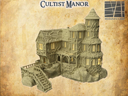 Cultist Mansion Medieval 3D Terrain Building Miniature Land DnD RPG Tabletop