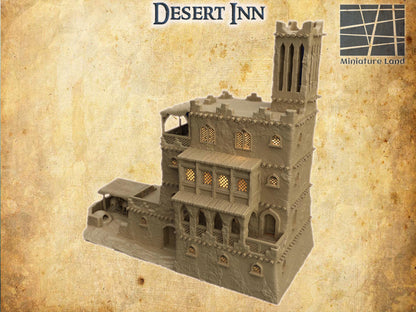 Wüsten Gasthaus Mittelalter 3D Terrain Gebäude Miniature Land DnD RPG Tabletop