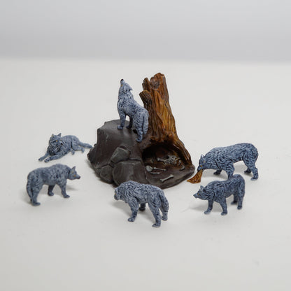 Wolves with Den from The Rampart by StoneAxe Miniatures