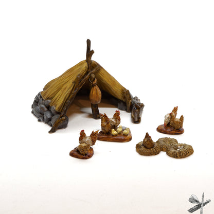 Hühner mit Stall aus The Rampart von StoneAxe Miniatures