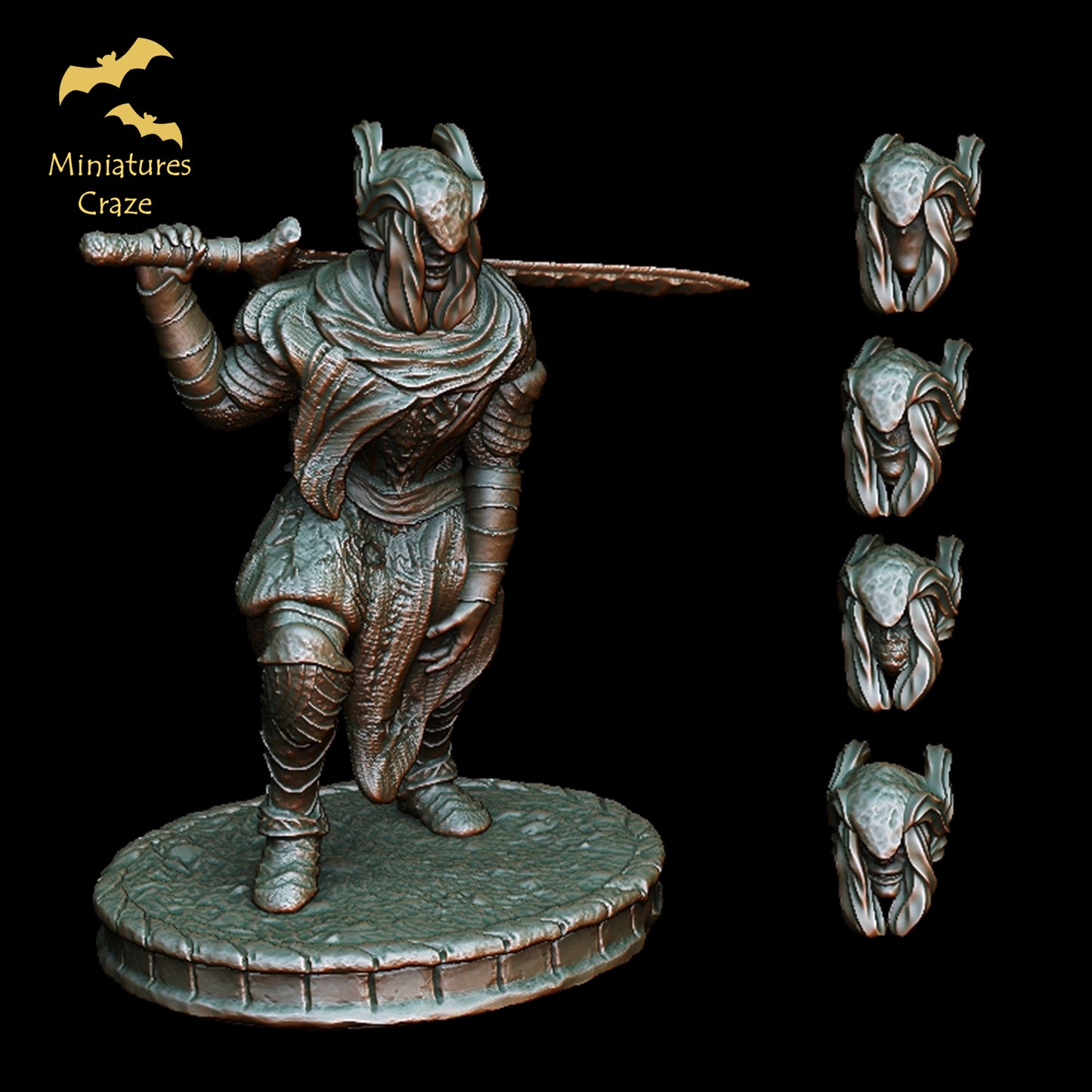 <transcy>Goddess Athena with Owlking by Clay Cyanide Miniatures D&D Tabletop Wargames Painters Greek Mythology</transcy>